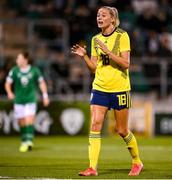 21 October 2021; Fridolina Rolfu of Sweden during the FIFA Women's World Cup 2023 qualifier group A match between Republic of Ireland and Sweden at Tallaght Stadium in Dublin. Photo by Stephen McCarthy/Sportsfile