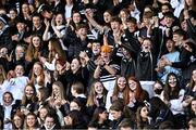 22 October 2021; Newbridge College supporters before the Bank of Ireland Leinster Schools Junior Cup Final match between Blackrock College and Newbridge College at Energia Park in Dublin. Photo by Piaras Ó Mídheach/Sportsfile