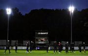 22 October 2021; Dundalk players walk the pitch before the Extra.ie FAI Cup Semi-Final match between St Patrick's Athletic and Dundalk at Richmond Park in Dublin. Photo by Ben McShane/Sportsfile