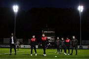 22 October 2021; Dundalk players make their way off the pitch before the Extra.ie FAI Cup Semi-Final match between St Patrick's Athletic and Dundalk at Richmond Park in Dublin. Photo by Ben McShane/Sportsfile