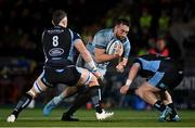 22 October 2021; Jack Conan of Leinster is tackled by Jack Dempsey, left, and Jonny Matthews of Glasgow Warriors during the United Rugby Championship match between Glasgow Warriors and Leinster at Scotstoun Stadium in Glasgow, Scotland. Photo by Harry Murphy/Sportsfile
