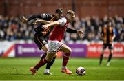 22 October 2021; Jamie Lennon of St Patrick's Athletic in action against Will Patching of Dundalk during the Extra.ie FAI Cup semi-final match between St Patrick's Athletic and Dundalk at Richmond Park in Dublin. Photo by Seb Daly/Sportsfile