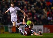 22 October 2021; John Martin of Waterford is tackled by Ciarán Kelly of Bohemians during the Extra.ie FAI Cup Semi-Final match between Bohemians and Waterford at Dalymount Park in Dublin. Photo by Eóin Noonan/Sportsfile