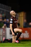 22 October 2021; Georgie Kelly of Bohemians reacts to a missed opportunity on goal during the Extra.ie FAI Cup Semi-Final match between Bohemians and Waterford at Dalymount Park in Dublin. Photo by Stephen McCarthy/Sportsfile