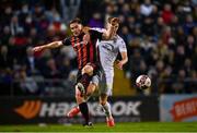 22 October 2021; Anto Breslin of Bohemians in action against John Martin of Waterford during the Extra.ie FAI Cup Semi-Final match between Bohemians and Waterford at Dalymount Park in Dublin. Photo by Eóin Noonan/Sportsfile