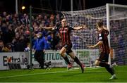 22 October 2021; Georgie Kelly of Bohemians celebrates after scoring his side's first goal during the Extra.ie FAI Cup Semi-Final match between Bohemians and Waterford at Dalymount Park in Dublin. Photo by Stephen McCarthy/Sportsfile