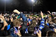 22 October 2021; St Patrick's Athletic goalkeeper Vitezslav Jaros celebrates with supporters after their side's victory over Dundalk in the Extra.ie FAI Cup semi-final match between St Patrick's Athletic and Dundalk at Richmond Park in Dublin. Photo by Seb Daly/Sportsfile