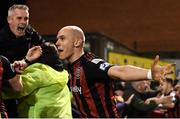 22 October 2021; Georgie Kelly of Bohemians celebrates after scoring his side's goal during the Extra.ie FAI Cup Semi-Final match between Bohemians and Waterford at Dalymount Park in Dublin. Photo by Stephen McCarthy/Sportsfile