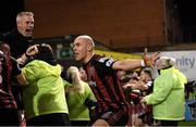 22 October 2021; Georgie Kelly of Bohemians celebrates after scoring his side's goal during the Extra.ie FAI Cup Semi-Final match between Bohemians and Waterford at Dalymount Park in Dublin. Photo by Stephen McCarthy/Sportsfile