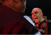 22 October 2021; Georgie Kelly of Bohemians celebrates after scoring his side's goal during the Extra.ie FAI Cup Semi-Final match between Bohemians and Waterford at Dalymount Park in Dublin. Photo by Stephen McCarthy/Sportsfile