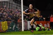 22 October 2021; Georgie Kelly of Bohemians celebrates after scoring his side's goal during the Extra.ie FAI Cup Semi-Final match between Bohemians and Waterford at Dalymount Park in Dublin. Photo by Stephen McCarthy/Sportsfile