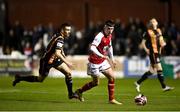 22 October 2021; Darragh Burns of St Patrick's Athletic in action against Michael Duffy of Dundalk during the Extra.ie FAI Cup semi-final match between St Patrick's Athletic and Dundalk at Richmond Park in Dublin. Photo by Seb Daly/Sportsfile