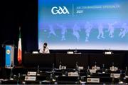 23 October 2021; Ard Stiúrthóir of the GAA Tom Ryan studies his notes before the arrival of delegates at the GAA Special Congress at Croke Park in Dublin. Photo by Piaras Ó Mídheach/Sportsfile