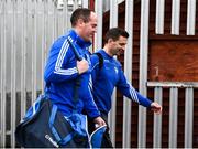 23 October 2021; Eamonn Callaghan, right, and Barry Reynolds of Naas arrive before the Kildare County Senior Club Football Championship Semi-Final match between Naas and Maynooth at St Conleth's Park in Newbridge, Kildare. Photo by Harry Murphy/Sportsfile