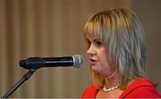 23 October 2021; Central Council delegate Tracey Kennedy speaking during the GAA Special Congress at Croke Park in Dublin. Photo by Piaras Ó Mídheach/Sportsfile