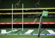 23 October 2021; A general view of a side-line flag in the colours of Connacht before the United Rugby Championship match between Connacht and Ulster at Aviva Stadium in Dublin. Photo by David Fitzgerald/Sportsfile