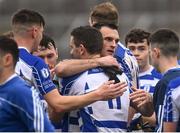 23 October 2021; Eoin Doyle and Eamonn Callaghan of Naas embrace after their side's victory in the Kildare County Senior Club Football Championship Semi-Final match between Naas and Maynooth at St Conleth's Park in Newbridge, Kildare. Photo by Harry Murphy/Sportsfile