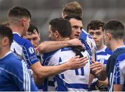 23 October 2021; Eoin Doyle and Eamonn Callaghan of Naas embrace after their side's victory in the Kildare County Senior Club Football Championship Semi-Final match between Naas and Maynooth at St Conleth's Park in Newbridge, Kildare. Photo by Harry Murphy/Sportsfile