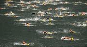 23 October 2021; A general view of the field as they compete in the 101st Jones Engineering Dublin City Liffey Swim which travelled up-river for the first time in the swim’s history. Photo by Ray McManus/Sportsfile