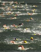 23 October 2021; A general view of the field as they compete in the 101st Jones Engineering Dublin City Liffey Swim which travelled up-river for the first time in the swim’s history. Photo by Ray McManus/Sportsfile