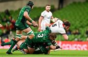 23 October 2021; Iain Henderson of Ulster is tackled by Finlay Bealham and Matthew Burke of Connacht during the United Rugby Championship match between Connacht and Ulster at Aviva Stadium in Dublin. Photo by Brendan Moran/Sportsfile