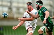 23 October 2021; Rob Herring of Ulster in action against Paul Boyle of Connacht during the United Rugby Championship match between Connacht and Ulster at Aviva Stadium in Dublin. Photo by Brendan Moran/Sportsfile