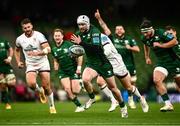 23 October 2021; Mack Hansen of Connacht on his way to scoring his side's second try during the United Rugby Championship match between Connacht and Ulster at Aviva Stadium in Dublin. Photo by David Fitzgerald/Sportsfile