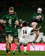 23 October 2021; Mack Hansen of Connacht in action against Robert Baloucoune of Ulster during the United Rugby Championship match between Connacht and Ulster at Aviva Stadium in Dublin. Photo by David Fitzgerald/Sportsfile