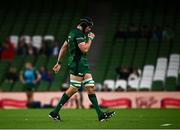 23 October 2021; Ultan Dillane of Connacht leaves the field after receiving a yellow card during the United Rugby Championship match between Connacht and Ulster at Aviva Stadium in Dublin. Photo by David Fitzgerald/Sportsfile
