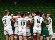 23 October 2021; Players from both side's tussle during the United Rugby Championship match between Connacht and Ulster at Aviva Stadium in Dublin. Photo by David Fitzgerald/Sportsfile