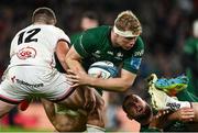23 October 2021; Niall Murray of Connacht is tackled by Stuart McCloskey of Ulster during the United Rugby Championship match between Connacht and Ulster at Aviva Stadium in Dublin. Photo by Brendan Moran/Sportsfile