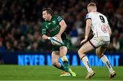 23 October 2021; Jack Carty of Connacht in action against Nathan Doak of Ulster during the United Rugby Championship match between Connacht and Ulster at Aviva Stadium in Dublin. Photo by Brendan Moran/Sportsfile