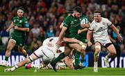 23 October 2021; Matthew Burke of Connacht is tackled by Nick Timoney of Ulster during the United Rugby Championship match between Connacht and Ulster at Aviva Stadium in Dublin. Photo by Brendan Moran/Sportsfile
