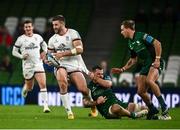 23 October 2021; Stuart McCloskey of Ulster is tackled by Conor Oliver of Connacht during the United Rugby Championship match between Connacht and Ulster at Aviva Stadium in Dublin. Photo by David Fitzgerald/Sportsfile