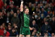 23 October 2021; Jack Carty of Connacht celebrates at the final whistle of the United Rugby Championship match between Connacht and Ulster at Aviva Stadium in Dublin. Photo by Brendan Moran/Sportsfile