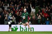 23 October 2021; Mack Hansen of Connacht scores his side's fifth try during the United Rugby Championship match between Connacht and Ulster at Aviva Stadium in Dublin. Photo by Brendan Moran/Sportsfile