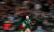 23 October 2021; Mack Hansen of Connacht on the way to scoring his side's fifth try during the United Rugby Championship match between Connacht and Ulster at Aviva Stadium in Dublin. Photo by Brendan Moran/Sportsfile