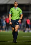 22 October 2021; Referee Craig Evans during the United Rugby Championship match between Glasgow Warriors and Leinster at Scotstoun Stadium in Glasgow, Scotland. Photo by Harry Murphy/Sportsfile