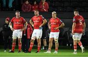 23 October 2021; Dejected Munster players after the United Rugby Championship match between Ospreys and Munster at Liberty Stadium in Swansea, Wales. Photo by Ben Evans/Sportsfile