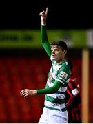 23 October 2021; Sean Gannon of Shamrock Rovers during the SSE Airtricity League Premier Division match between Longford Town and Shamrock Rovers at Bishopsgate in Longford. Photo by Seb Daly/Sportsfile