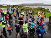 23 October 2021; Parkrun Ireland in partnership with Vhi, added a new parkrun at Achill Greenway on Saturday, 23rd of October, with the introduction of the Achill Greenway parkrun at Achill Greenway, Great Western Greenway in Achill, Mayo. Parkruns take place over a 5km course weekly, are free to enter and are open to all ages and abilities, providing a fun and safe environment to enjoy exercise. To register for a parkrun near you visit www.parkrun.ie. Pictured are participants at the start of the parkrun. Photo by Brendan Moran/Sportsfile