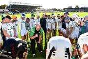 24 October 2021; O'Loughlin Gaels manager Andy Comerford gives a team talk before the Kilkenny County Senior Club Hurling Championship Semi-Final match between Tullaroan and O'Loughlin Gaels at UPMC Nowlan Park in Kilkenny. Photo by Sam Barnes/Sportsfile