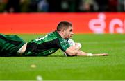 23 October 2021; Diarmuid Kilgallen of Connacht scores his side's fourth try during the United Rugby Championship match between Connacht and Ulster at Aviva Stadium in Dublin. Photo by Brendan Moran/Sportsfile