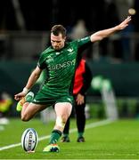 23 October 2021; Jack Carty of Connacht kicks a conversion during the United Rugby Championship match between Connacht and Ulster at Aviva Stadium in Dublin. Photo by Brendan Moran/Sportsfile