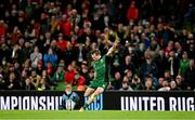 23 October 2021; Jack Carty of Connacht kicks a conversion during the United Rugby Championship match between Connacht and Ulster at Aviva Stadium in Dublin. Photo by Brendan Moran/Sportsfile