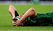 23 October 2021; Tom Daly of Connacht reacts after while receiving medical attention for an injury, before leaving the pitch, during the United Rugby Championship match between Connacht and Ulster at Aviva Stadium in Dublin. Photo by Brendan Moran/Sportsfile