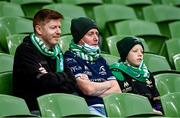 23 October 2021; Connacht supporters during the United Rugby Championship match between Connacht and Ulster at Aviva Stadium in Dublin. Photo by Brendan Moran/Sportsfile