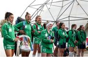 24 October 2021; Ireland players arrive at the stadium before the FIH Women's World Cup European Qualifier Final match between Ireland and Wales at Pisa in Italy. Photo by Roberto Bregani/Sportsfile