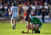 24 October 2021; John Moore of Tullaroan dejected after his side's defeat in the Kilkenny County Senior Club Hurling Championship Semi-Final match between Tullaroan and O'Loughlin Gaels at UPMC Nowlan Park in Kilkenny. Photo by Sam Barnes/Sportsfile
