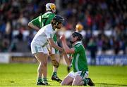 24 October 2021; Robbie Buckley of O'Loughlin Gaels consoles John Moore of Tullaroan after the Kilkenny County Senior Club Hurling Championship Semi-Final match between Tullaroan and O'Loughlin Gaels at UPMC Nowlan Park in Kilkenny. Photo by Sam Barnes/Sportsfile